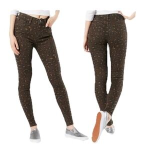 Denizen from Levi's High Rise Skinny Jeans Women's Brown Leopard Print Sz 8 / 9